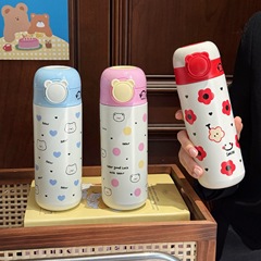 漫画のスナップ蓋ストローカップ学生かわいい 316 ステンレス鋼魔法瓶カップ高価値ポータブル男性と女性のスクールバッグウォーターカップ