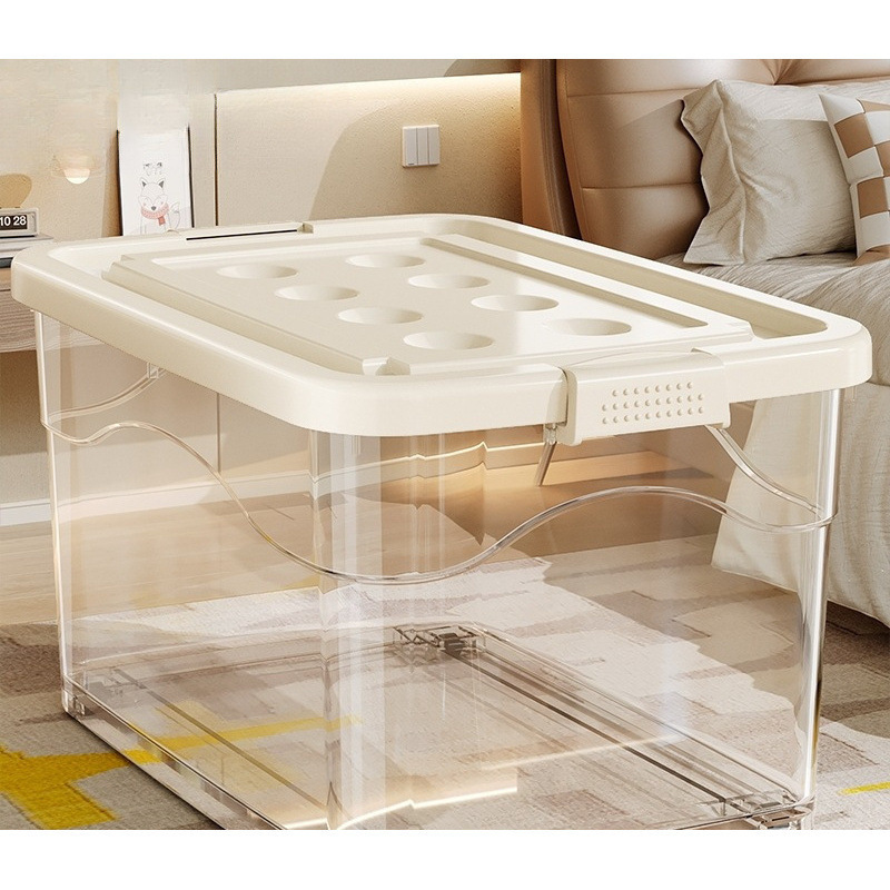 新款透明收纳箱塑料大容量家用衣服玩具零食整理箱收纳盒包邮批发