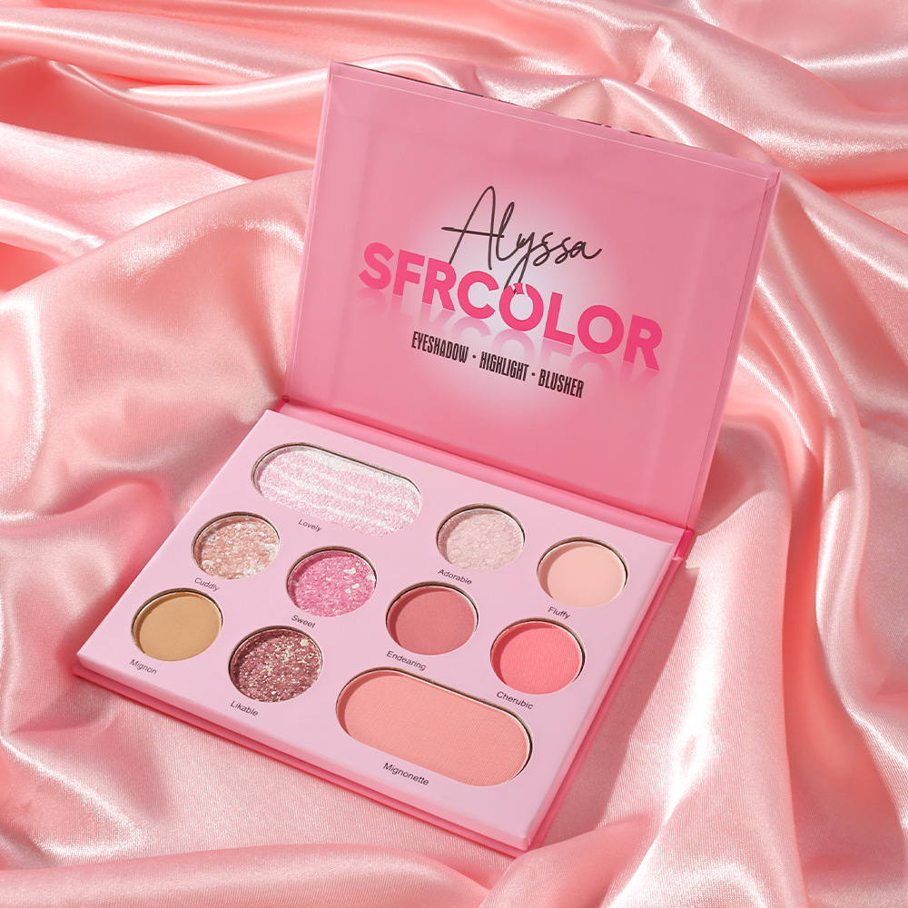 s.f.r color transfronterizo exclusivo para perlas mate rosa Barbie 10 color papel de sombra de ojos maquillaje al por mayor