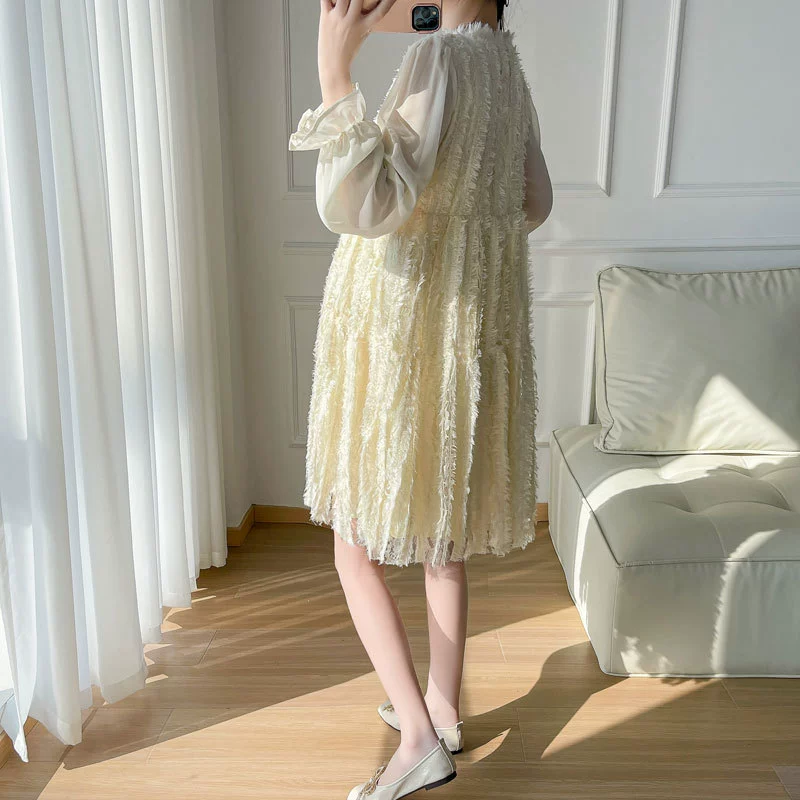 Весенний длинный мегафон для кормления, платье для беременных, стиль Chanel, средняя длина, городской стиль, плюс размер