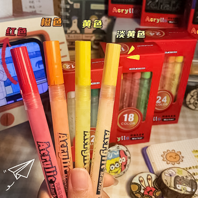 Marcador acrílico e-commerce Venta caliente recomendar marcador de acrílico marcador Tarjeta de evaluación a base de agua pintura de cerámica pluma de los niños
