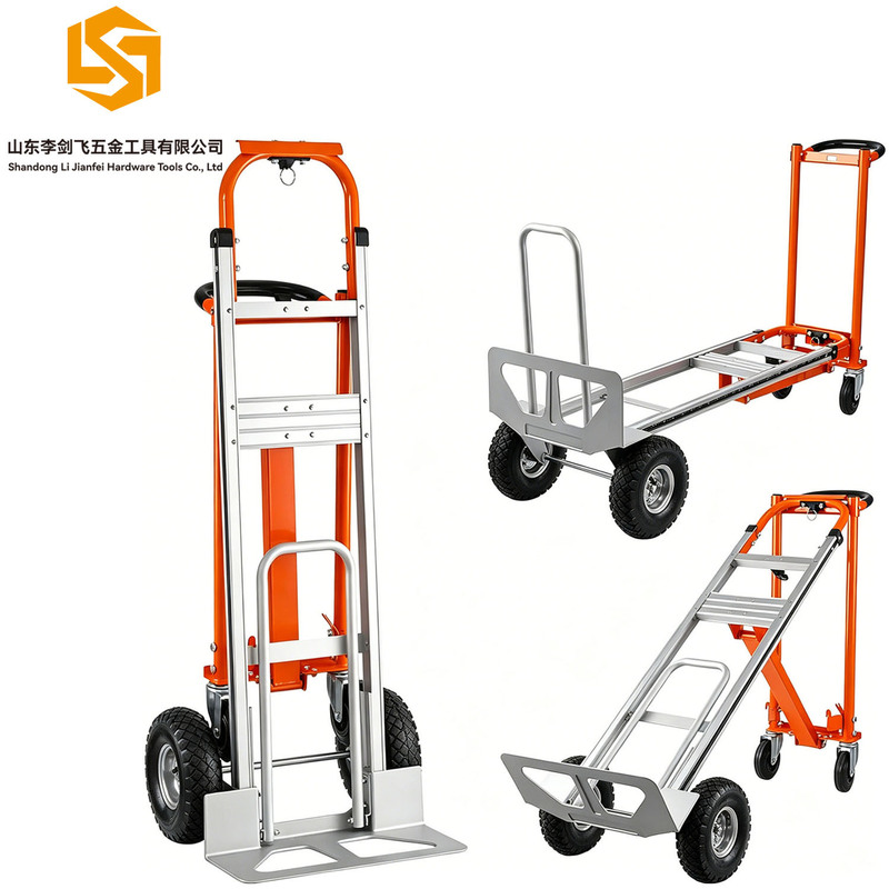 Cross-Border Exclusive Supply of Three-In-One Aluminum Alloy Hand Carts, Foldable Silent Transport Carts, Heavy-Duty Cargo Carts, Flatbed Carts