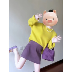高级松弛感穿搭套装女2025新款多巴胺慵懒风针织衫毛衣短裙两件套