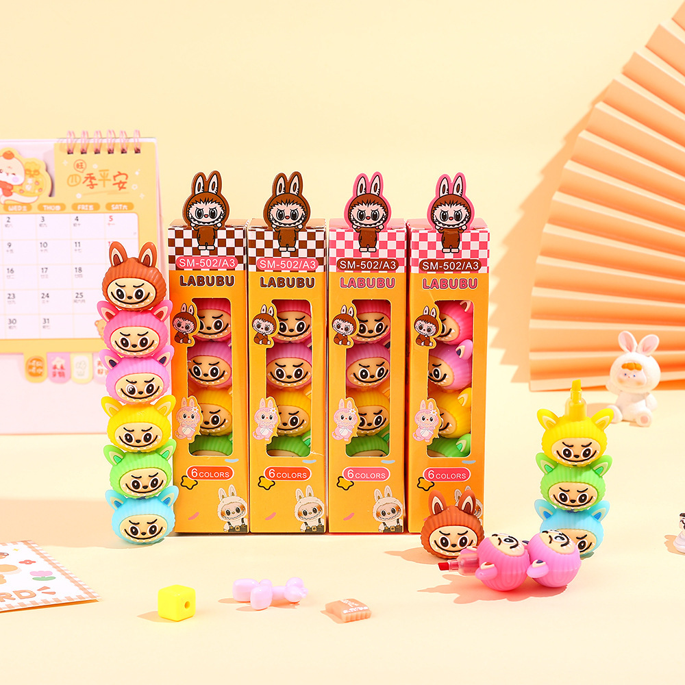 5 colores creativos de tela pequeña lápiz de brillo lápiz de dibujos animados lápiz de empalme de cuentas de mano lápiz de graffiti DIY lápiz de marca