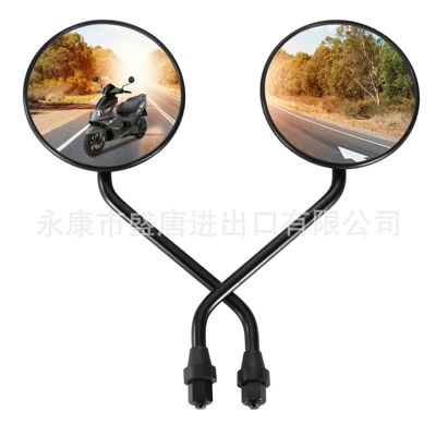 8mm black round plastic rearview mirror replacement scooter motorcycle dirt bike modification parts