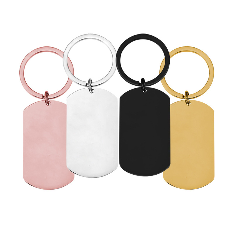 Cross-border hot-selling blank dog tags do not fade laser engraving pendant stainless steel military brand metal keychain jewelry