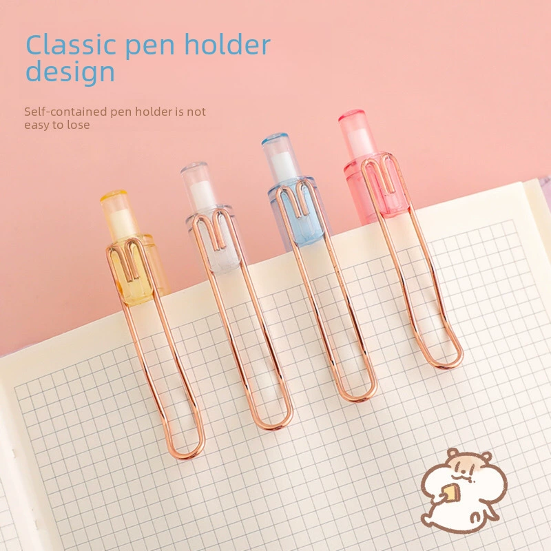 Cartoon rollerball pen set, capacious barrel with cute patterns, smooth writing, 12-color options