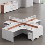 Сотрудники сотрудников офис и комбинация стул Простая и современная таблица таблицы 6 человек Отдельные столы экрана сотрудников Сиденья сиденья сиденья