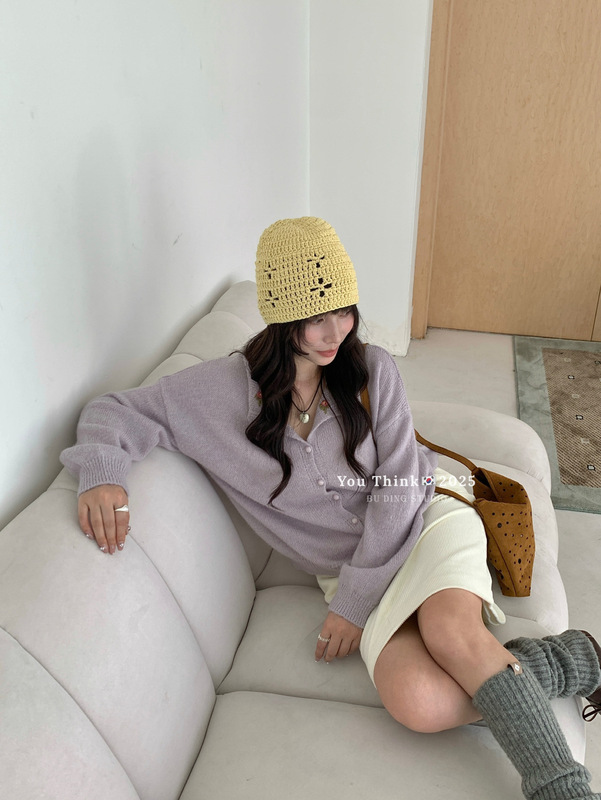 【You Think】十三行ins风～时尚重工立体钩花宽松百搭软糯毛衣女|undefined