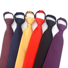 Factory supply 8cm polyester men's zipper tie, pull-tab tie