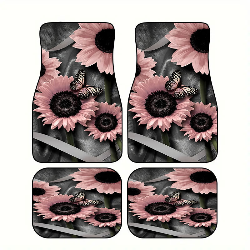 Cross-Border Hot-Selling Pattern Printed Car Floor Mats, Stain-Resistant, Water-Absorbent and Non-Slip Four-Piece Set, Etc. Can Be Shipped on Behalf of Others