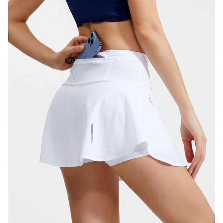 Tennis Sports Short Skirt Anti-running One-piece Quick-drying Skirt Fake Two-piece Fitness Running Casual Yoga Skirt