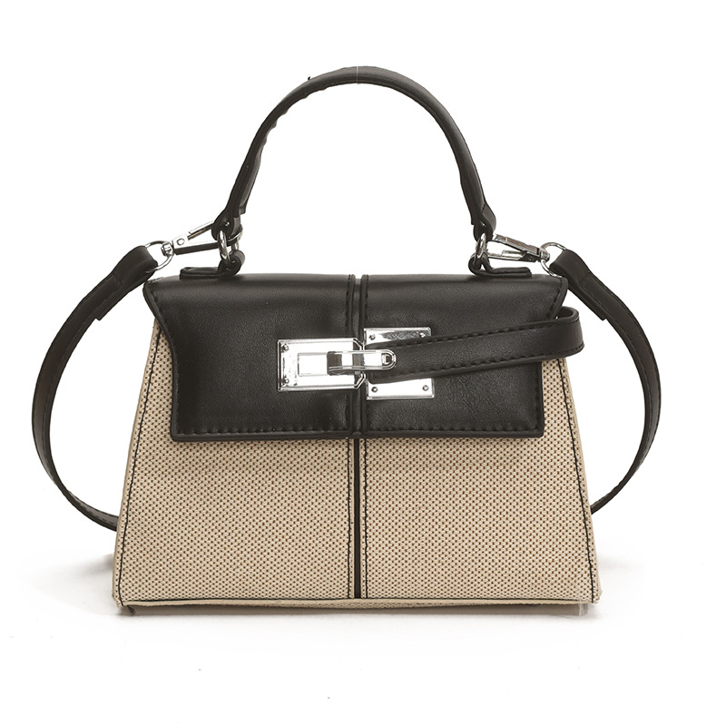 Bolso Kelly portátil de estilo explosivo transfronterizo, bolso cuadrado pequeño con costuras de arpillera para mujer, textura de alta calidad, color en contraste, bolso de mensajero de lujo ligero