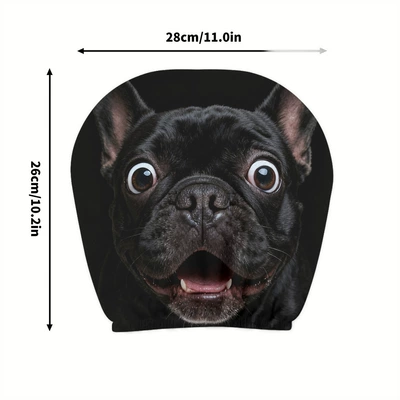 Universal seat cover — to Your Own Design - surprised-black-french-bulldog-double-sided-printing-1-pack