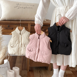 Children's Winter Vests for Boys and Girls, Fashionable Cotton Outwears, Warm Vests for Infants and Young Kidsren, Fashionable Outing Clothes