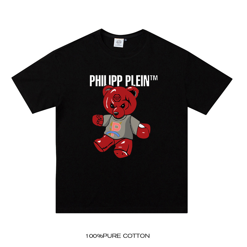 Camiseta de manga corta impresa cuello redondo simple camiseta casual suelta estudiante ins moda T jersey de moda de los hombres del todo-fósforo T top