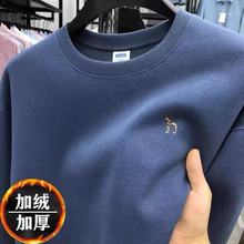 【专柜正品】哈吉斯冬季圆领卫衣中青年加绒保暖长袖T恤打底衫批