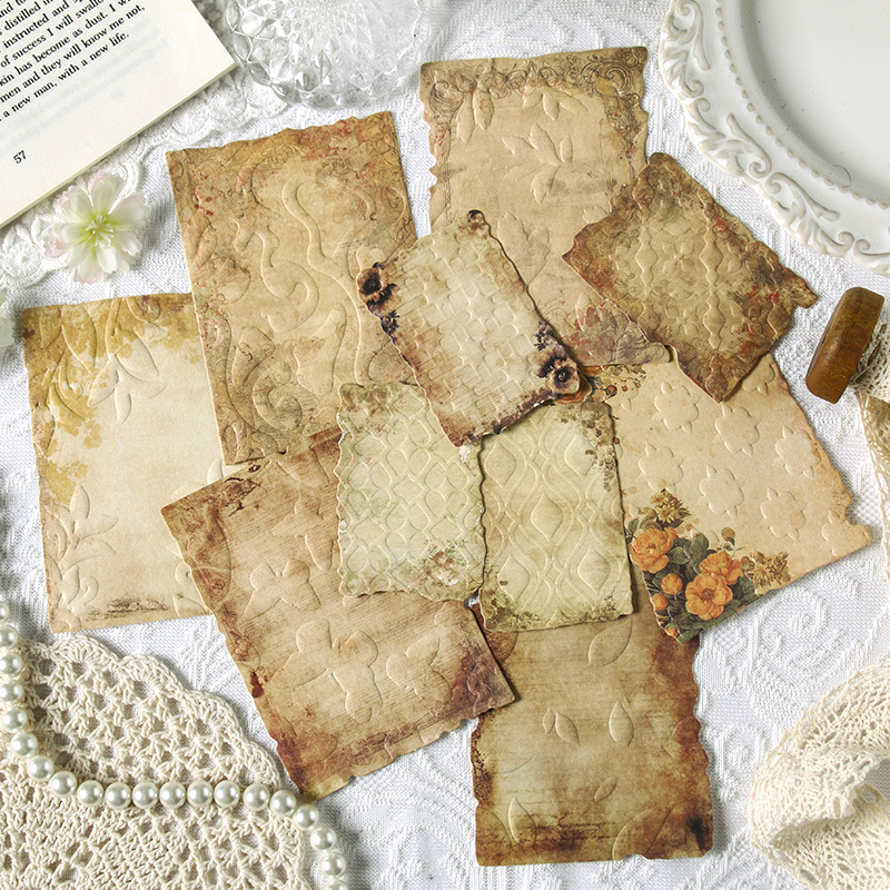 En el pasado, el viejo sueño retro libro de mano en relieve papel de material floral DIY transfronterizo libro de mano decoración diario collage papel de fondo