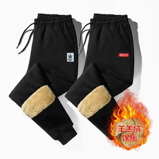 男士运动裤加绒加厚棉裤2020新款长裤羊羔绒卫裤收口休闲裤子