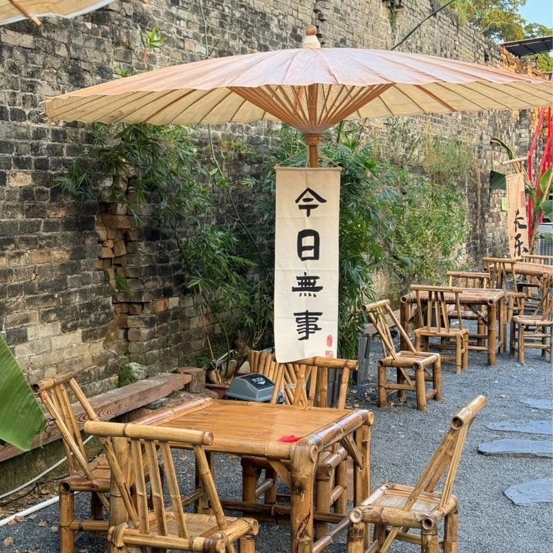 纯手工竹桌子茶桌碳化餐桌茶几办公家用庭院火锅桌复古凳子竹客厅|undefined