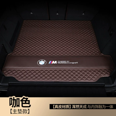 X5 X6 7 Series Trunk Mat – Trunk Mat - genuine-leather-model-brown-coffee-thread-trunk-main-pad-other