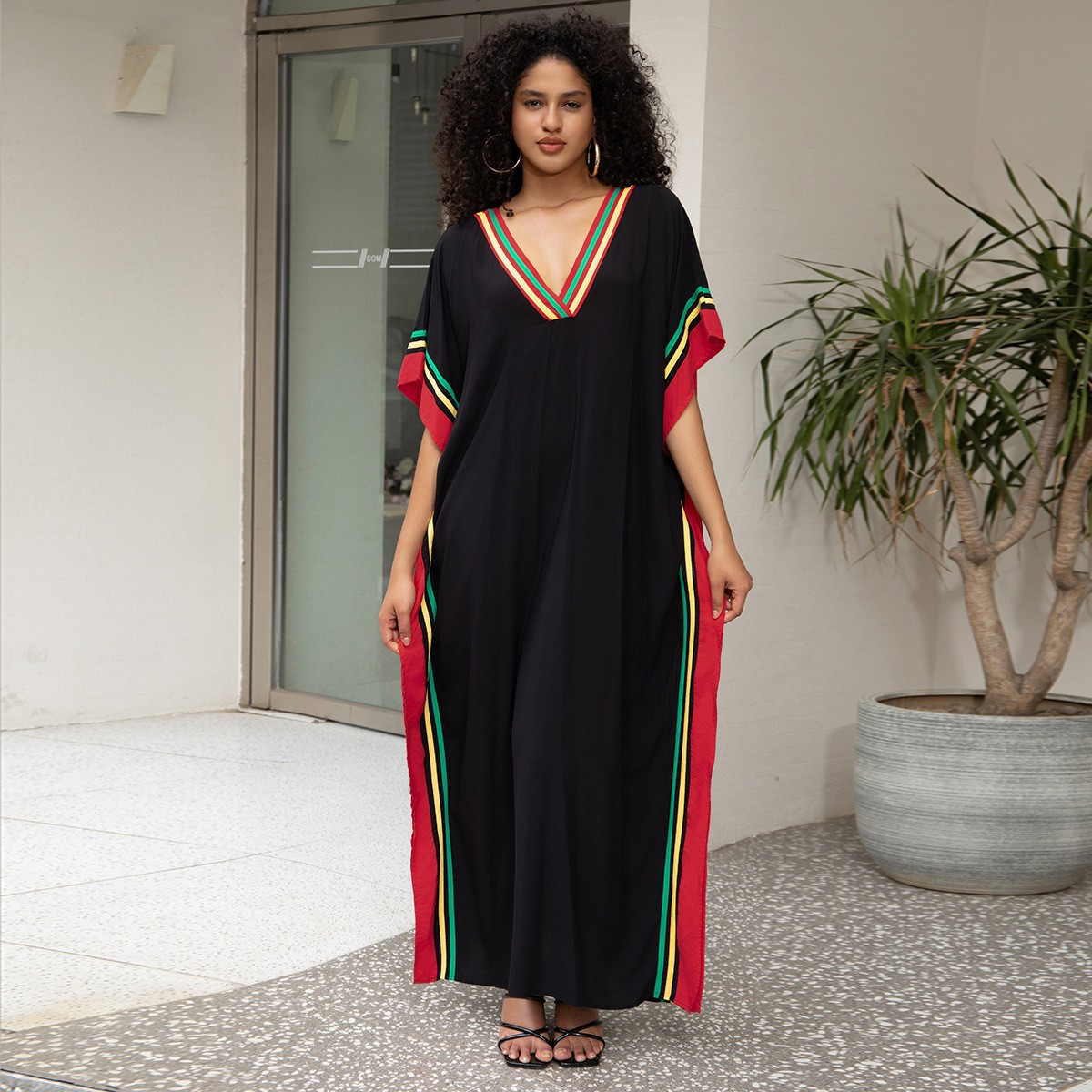 In-Stock Beach Cover-Up Printed Vacation Long Dress Cross-Border Y8766 (41 Colors) Y In-Stock