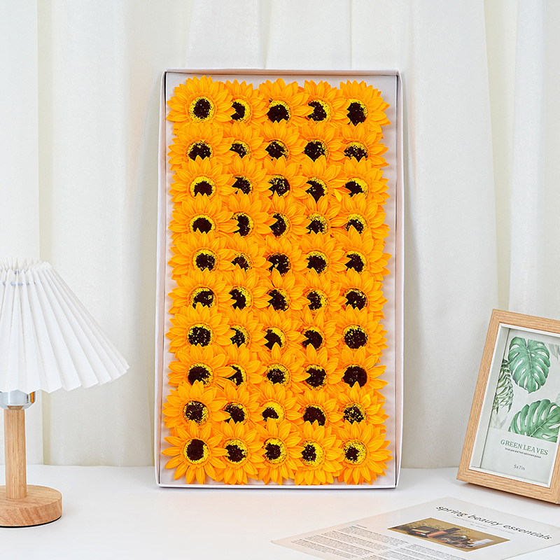 Día de San Valentín flores de sol jabón flores de girasoles flores de flores materiales de florista de base material DIY