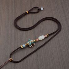 手编吉祥结挂件绳绑水晶和田玉翡翠吊坠挂绳新款平安扣玉坠项链绳