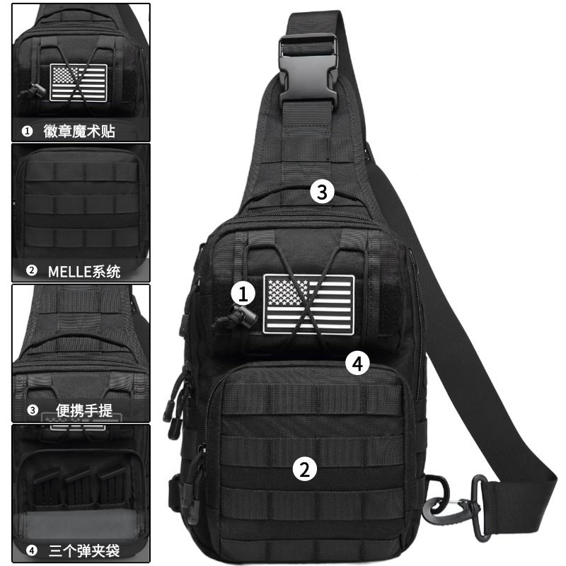 Amazon deportes al aire libre camuflaje bandolera bolsa de pecho para hombres viajes de ocio bolsa de pecho colgante de un solo hombro resistente al desgaste bolsa de pecho táctica