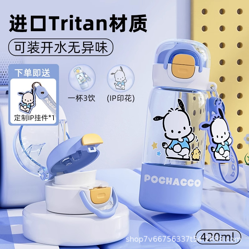 三丽鸥儿童水杯上学专用夏季新款2025高颜值女孩外出便携吸管杯子|undefined