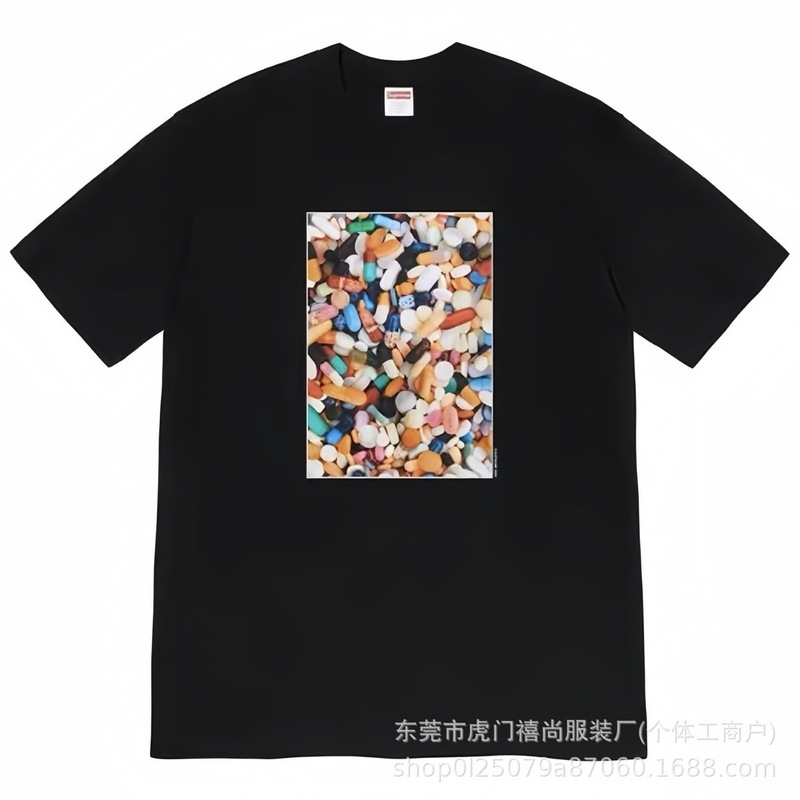 25ss美潮Supreme男女兼用ゆったりカジュアル半袖プリントレターTシャツ、ワンピース発送、純綿半袖|undefined