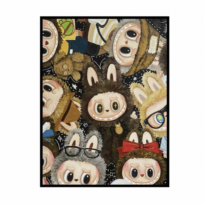 バブルマートトレンディな吊り絵リビングルーム装飾絵画漫画ラブブかわいい子供部屋吊り絵画寝室壁画|undefined