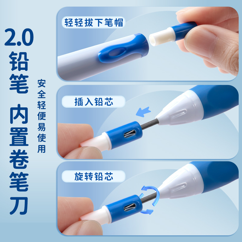2.0mm lápiz automático de color verdadero entrenamiento de control de lápiz para niños lápiz grueso para estudiantes de jardín de infantes entrenamiento de caligrafía