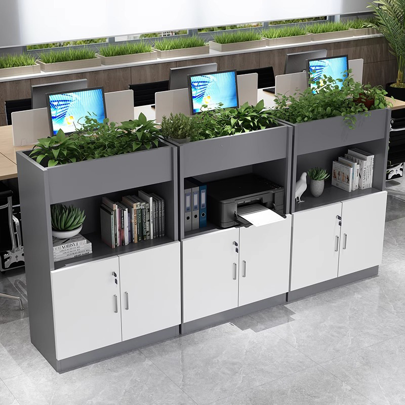 Gabinete de escritorio transfronterizo de madera gabinete de información gabinete de partición gabinete de escritorio gabinete lateral fábrica directa decoración verde