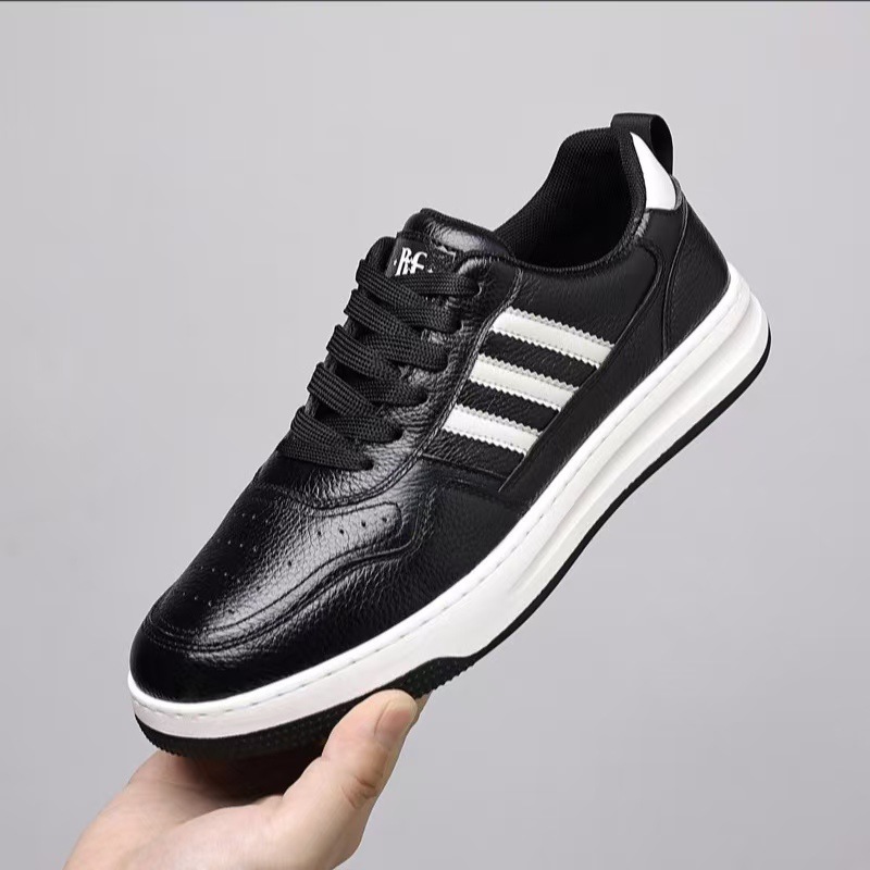 [Cuero de vaca de cabeza] zapatos de cuero para hombres, piel de ternera suave, zapatos deportivos casuales para hombres, zapatos blancos transpirables y resistentes al desgaste