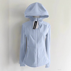蓝色修身收腰冲锋衣外套女款春秋2025新款运动登山服爬山穿搭短款
