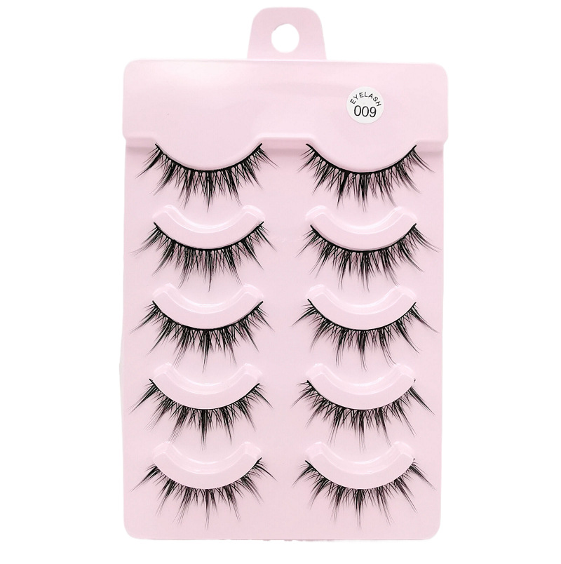 Daimengfei 009 cómic pequeño diablo pestañas postizas Barbie curling segmentado 5 pares de pestañas postizas suministro transfronterizo