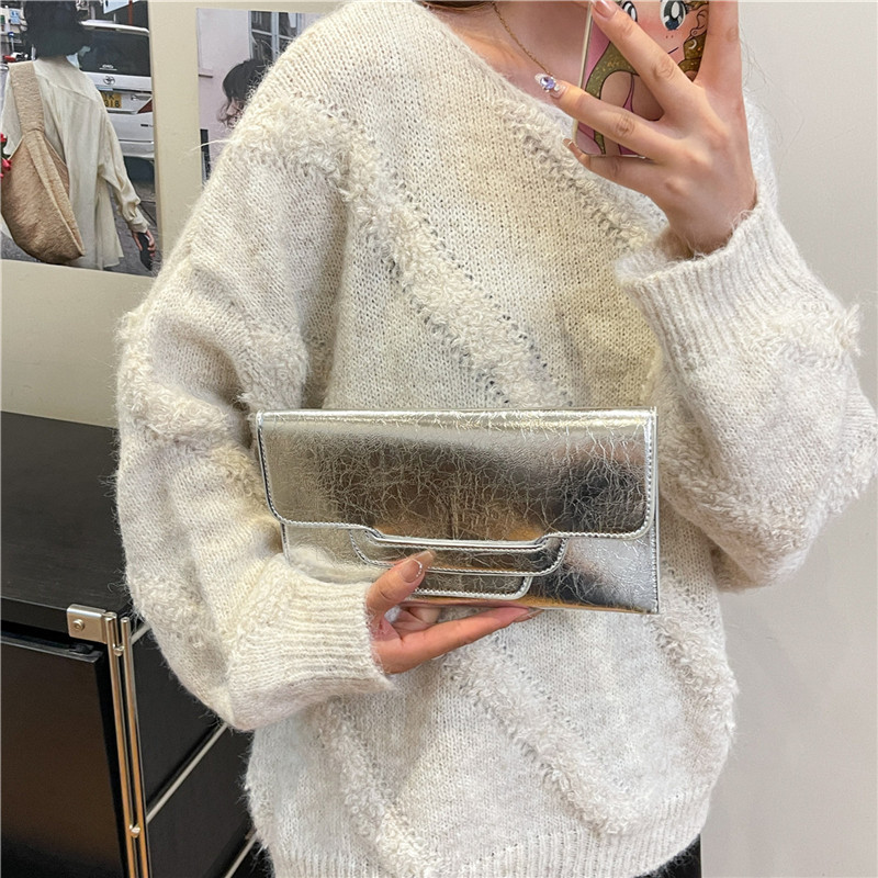 Bolso de mujer de color sólido bolso de cambio de mujer bolso de mano de alto valor de cara simple bolso corto de moda bolsa de sobres versátil