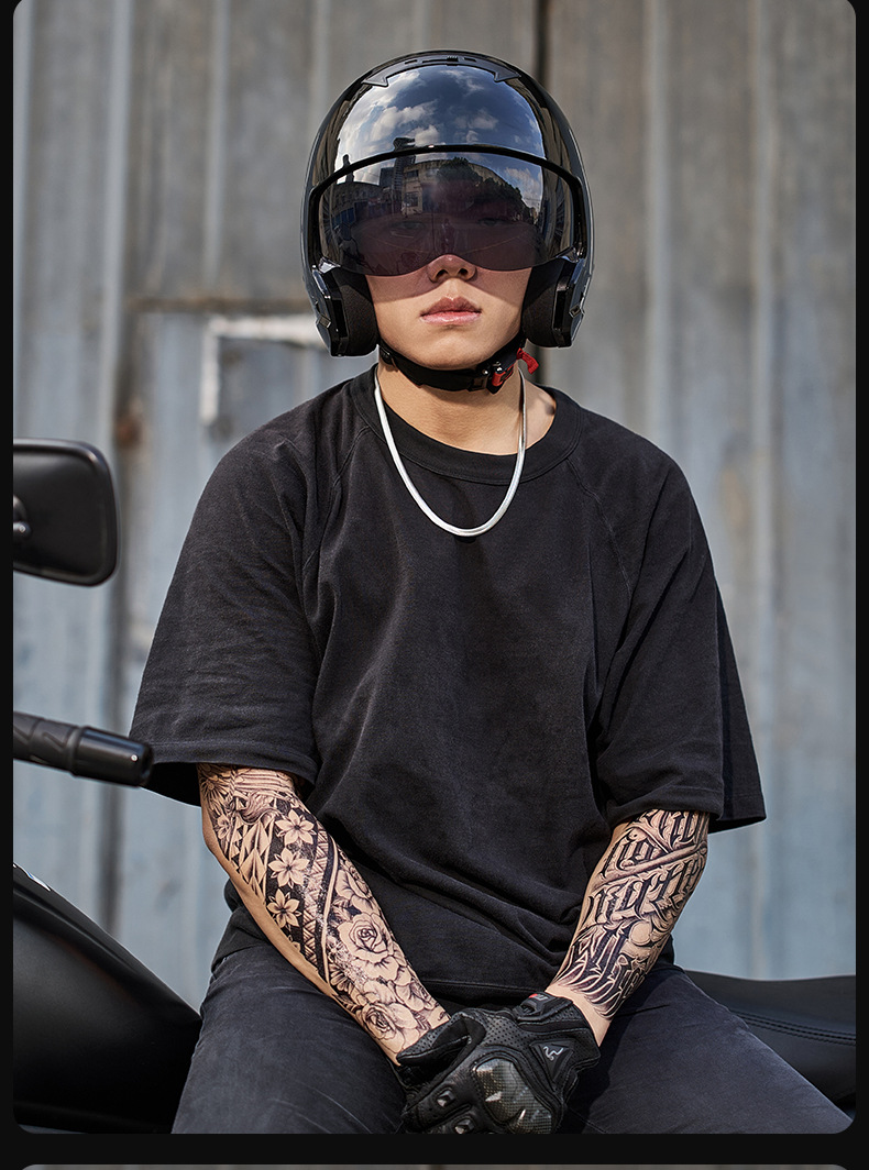 3C Retro Motorcycle Helmet Full Helmet Electric Motorbike Scooter Helmet