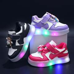 Children's LED Shoes for Girls Ages 1-6: Casual, Cute Cartoon Style, Trendy Sport Shoes with Soft Outsole