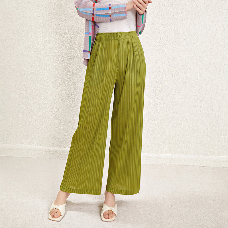 Miyake High Waist Wide Leg Pants Women's Spring and Summer 2024 New Pleated Casual Loose Slimming Straight Long Trousers