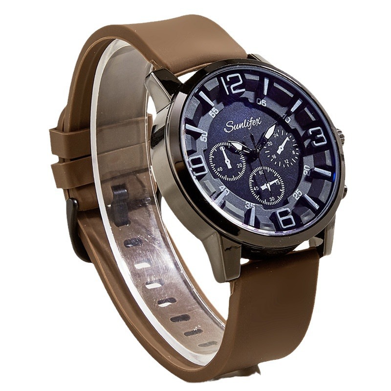 Tiktok popular moda de tres ojos reloj de hombre transfronterizo casual tridimensional digital de cuarzo reloj de silicona reloj de hombre