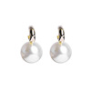 Silver needle, crooked universal earrings from pearl, silver 925 sample, Korean style, internet celebrity