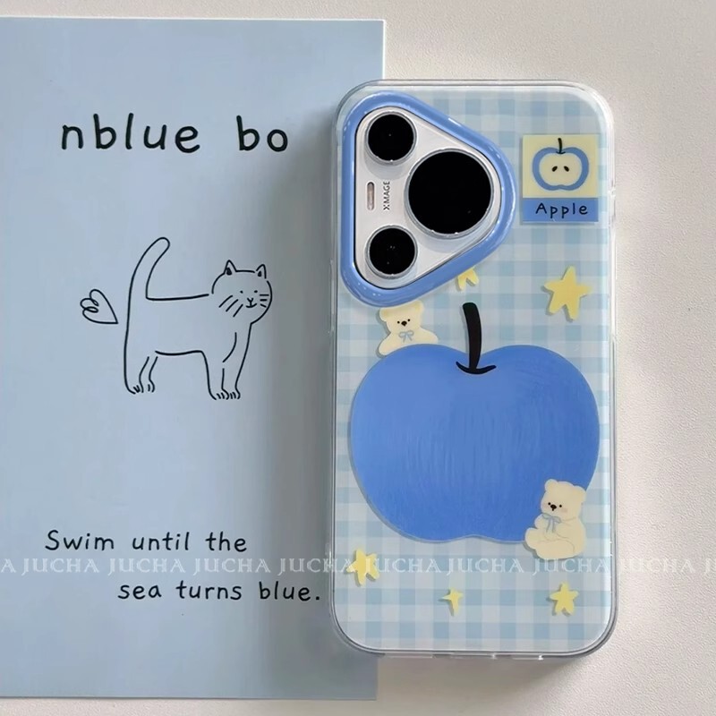 Xiaohongshu Popular Plaid Star Apple Phone Case Suitable for iPhone 17, 16Pm, Cute for Women, iPhone 14, 15