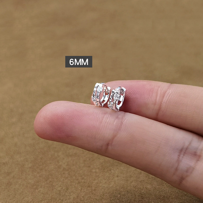 Earrings with zircon, 6mm