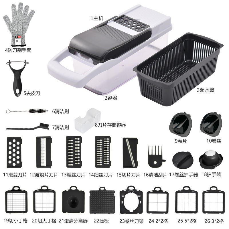 Cortador de verduras multifuncional, artefacto de cocina casera, rallador, rallador, rallador, rallador, rodillo, cortador de verduras