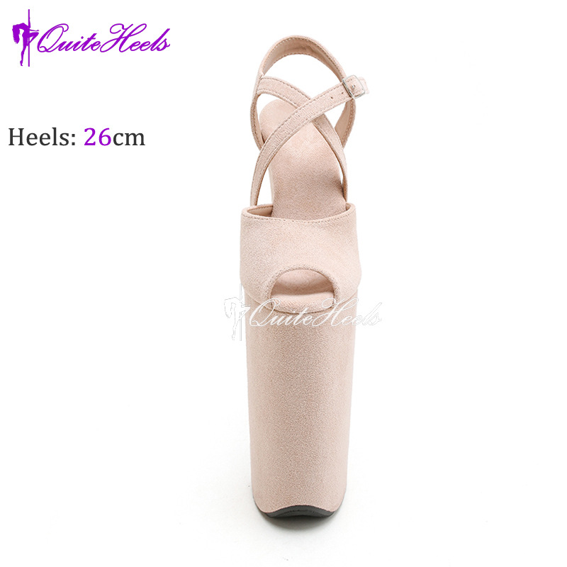 Giày sandal cao gót nữ hở mũi gót siêu cao 26 cm — rượu vang đỏ, đen, Màu mơ (Xingli), màu hồng chi tiết 6