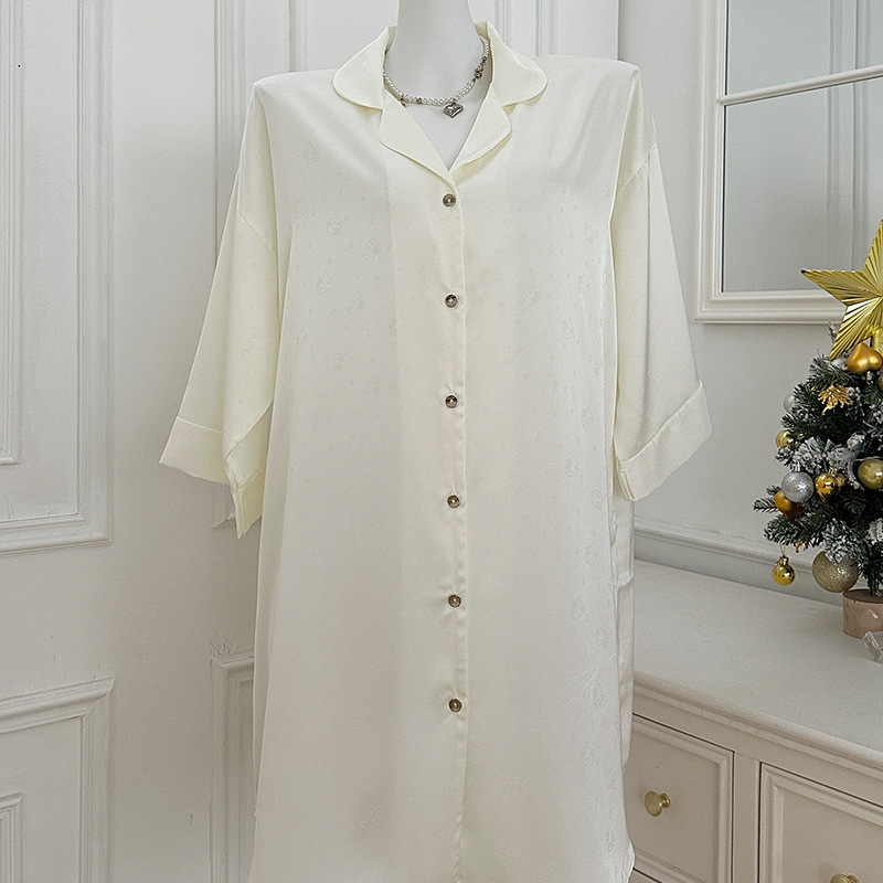 베이지 KT—셔츠 드레스