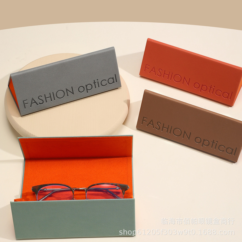 High-End Handmade Glasses Case Folding Triangle Box Large Capacity Anti-Pressure Glasses Sunglasses Storage Sunglasses Box Printing