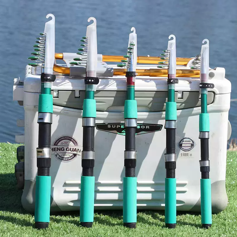 超硬迷你绿色小海竿厂家批发 短节跨境便携玻璃钢海钓杆 远投抛竿